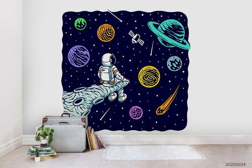 Space astronaut planet - 3d,